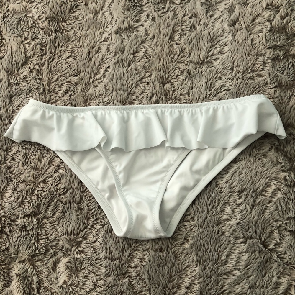 White Victoria’s Secret Flounce Bikini Bottoms